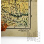II RP, 1930 r., Lwów - Mapa Fizyczna Polski, wyd. Książnica Atlas