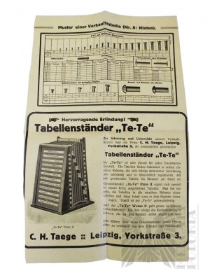 German Empire (?), Leipzig/Lepzig - Advertising Leaflet Sample Sales Table Rivet (Muster Einer Verkaufstabelle Nieten); Table Stand 