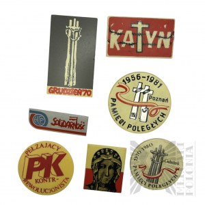 PRL - Patriotic Pin Collection: Katyn, December '70, Solidarity
