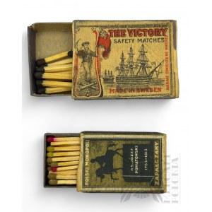 Dwa Pudełka Zapałek: II RP, Książę Józef Poniatowski, Polski Monopol Zapałczany; Szwecja, The Victory Safety Matches