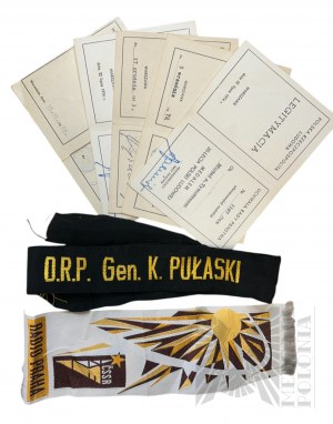 People's Republic of Poland - Legitimation Set (Medal of 30th Anniversary of People's Poland, Silver Cross of Merit and Others), Ribbon of O.R.P. Gen. K. Pulaski, Radio Praha (Czechoslovak Socialist Republic) Ribbon.