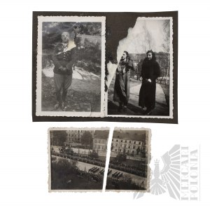 II RP Set of Damaged Photographs - Officers and Military Parade