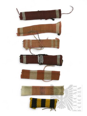 People's Republic of Poland - Set of Bars: Cross of Merit, Polonia Restituta, Armed Forces in the Service of the Fatherland, Silver Cross of Merit, Victory and Freedom Medal, Meritorious for National Defense, Medal 