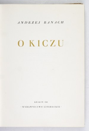 BANACH A. - On kitsch. The first study of the subject in our literature