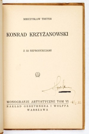 TRETER Mieczyslaw - Konrad Krzyzanowski. 1926