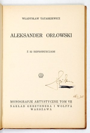TATARKIEWICZ IN. - Alexander Orlovsky. 1926
