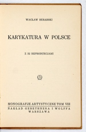 HUSARSKI Waclaw - Karykatura w Polsce. 1926