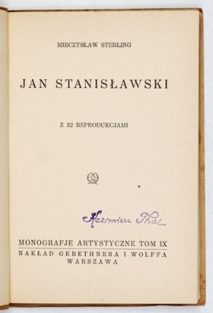 STERLING Mieczyslaw - Jan Stanislawski. 1926