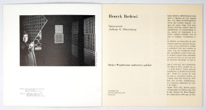 OLSZEWSKI Andrzej K. - Henryk Berlewi. Warsaw 1968, Wyd. Artyst.-Graf. 8, p. [16], plates 12....