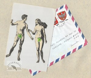 Die-cut with a handwritten letter from W. Szymborska to A. Rybczynski, dated. 19 VI 1994