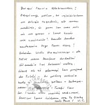 Wyklejanka z odręcznym listem W. Szymborskiej do A. Rybczyńskiego 25 VII 2003