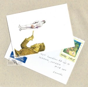 Die-cut with a handwritten letter from W. Szymborska to A.Rybczynski, dated. 24 X 2003