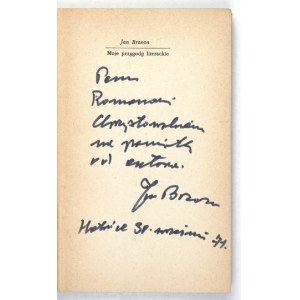 BRZOZA Jan - Moje przygody literackie - dedykacja autora