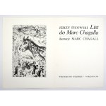 FICOWSKI Jerzy – List do Marc Chagalla. Ilustr. M. Chagall