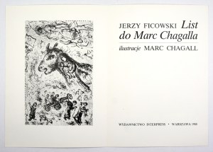 FICOWSKI Jerzy - Letter to Marc Chagall. Illustrated by M. Chagall