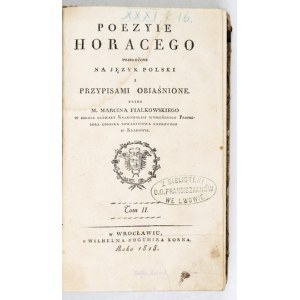 HORACY - Poezyie. T. 2. 1818