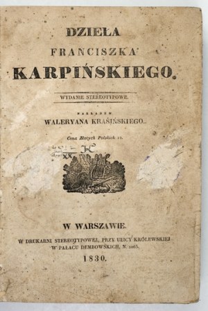 KARPIŃSKI F. - Works. 1830.