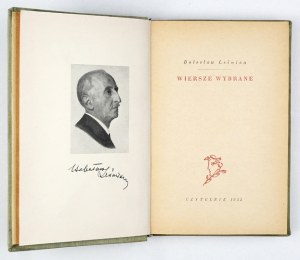 LEŚMIAN Bolesław - Poems selected. Warsaw 1955; Czytelnik. 16d, p. 288, plate 1 oryg. oryg....
