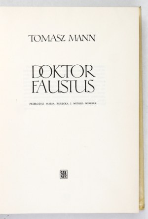 MANN T. - Doctor Faustus.1960. obw. J. S. Miklaszewski