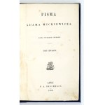 MICKIEWICZ A. - Pisma. T. 4: Pan Tadeusz. 1862.