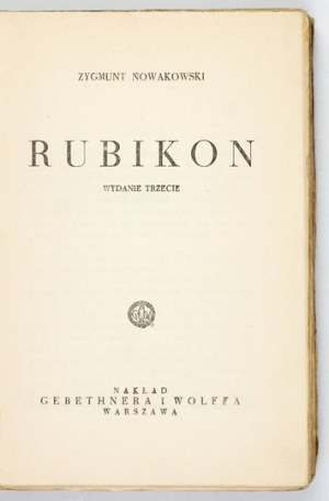 NOWAKOWSKI Zygmunt - Rubicon. [1939]