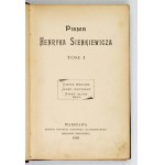 SIENKIEWICZ H. – Pisma. T. 1: Szkice węglem, Janko Muzykant, Stary sługa, Hania. 1899