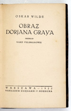 WILDE O. - The Picture of Dorian Gray [1928].