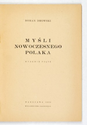 DMOWSKI R. - Thoughts of a modern Pole. Conspiratorial edition