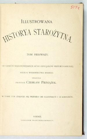 DZIEJE powszechne illustrowane. T. 1-16. 1894-1905 - efektowna opr. wydawnicza