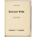 KAUS Gina – Katarzyna Wielka. 1936. Okł. Z. Jurkowski