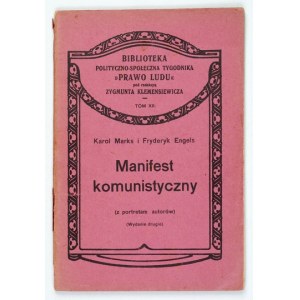 MARKS Karol, ENGELS Fryderyk – Manifest komunistyczny. 1908