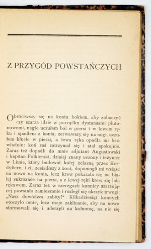 THE YEAR 1863 Images and Memories. Warsaw, II 1916. publ. Gebethner and Wolff. 16d, pp. 184, [2]. Opr. somewhat bibliot....