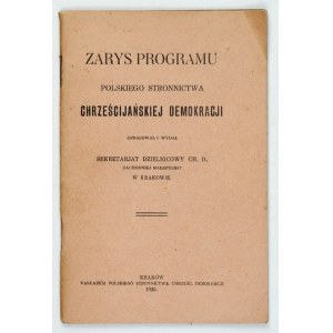 ZARYS programu Polskiego Stronnictwa Chrześcijańskiej Demokracji. 1925