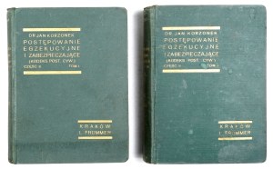 CORZONEK J. Enforcement and security proceedings [...] Vol. 2. 1934