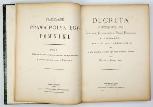 OLD Polish law monuments. T. 6. 1881