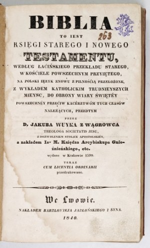 Bible. Lviv 1840 - from the Books of Psalms to Ezra.