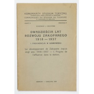 ZACZYŃSKI E. – Dwadzieścia lat rozwoju Zakopanego 1918-1937