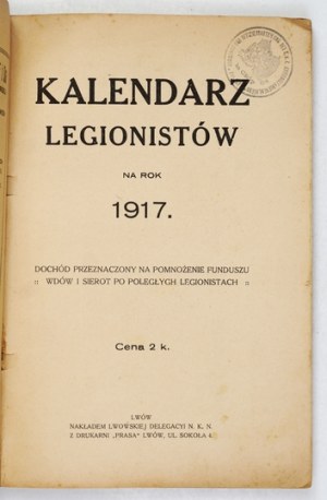 Legionnaires' CALENDAR for 1917