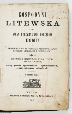 Lithuanian housekeeper or the science of keeping decent...1882