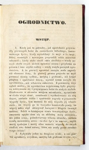 CZEPIŃSKI M. – Powszechne ogrodnictwo ...1841 - egz. niekompletny