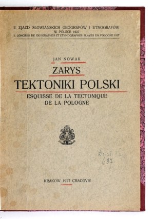 NOWAK Jan - Outline of the tectonics of Poland. 1927