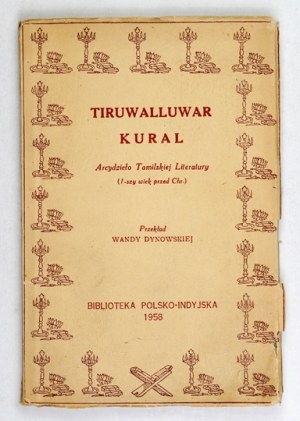 TIRUWALLUWAR Tiru-Kural. A masterpiece of Tamil literature