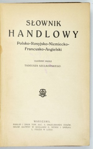 Polish-Russian-German-French-English trade dictionary [1914].