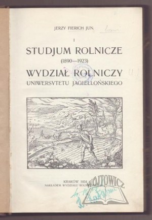 FIERICH Jerzy Jun., Agricultural Studies (1890-1923).