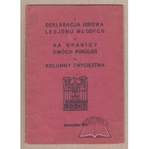 I. DEKLARACJA ideowa Legjonu Młodych: II. Na granicy dwóch pokoleń. III. Kolumny zwycięstwa.