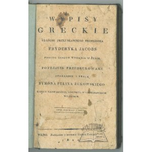 JACOBS Fryderyk, Wypisy greckie.