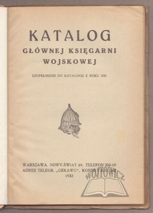 CATALOGUE of the General Military Bookstore. Addendum to the 1931 catalog.