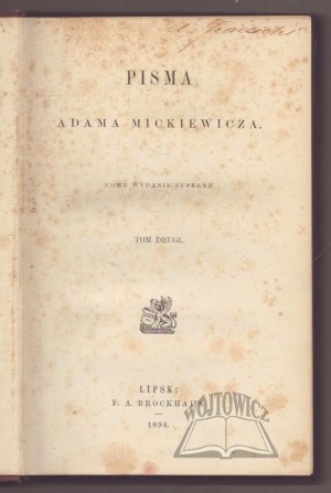 MICKIEWICZ Adam, Writings.