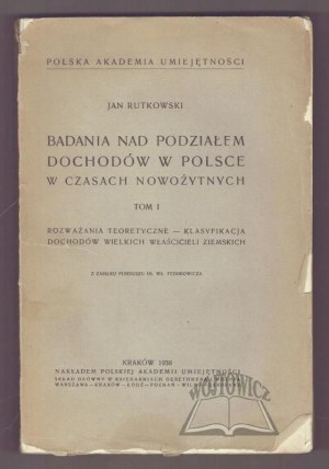 RUTKOWSKI Jan, Research on income distribution in Poland in modern times.