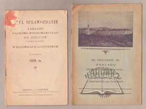 REPORT (XXVI) of the Scientific and Educational Institution of the Jesuit Fathers with the right of audience in Bąkowice near Chyrov for the school year 1919/20.